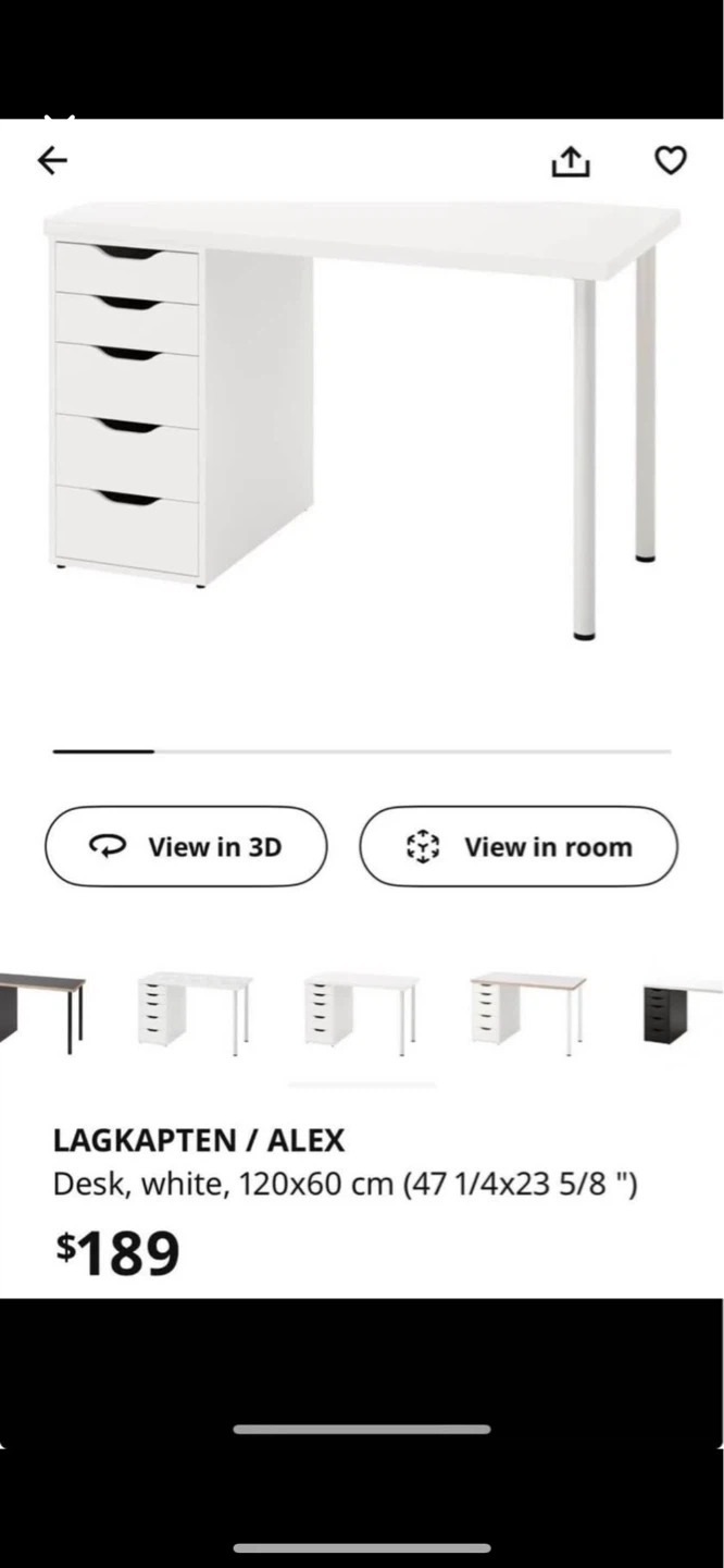 IKEA LAGKAPTEN / ALEX Desk - White