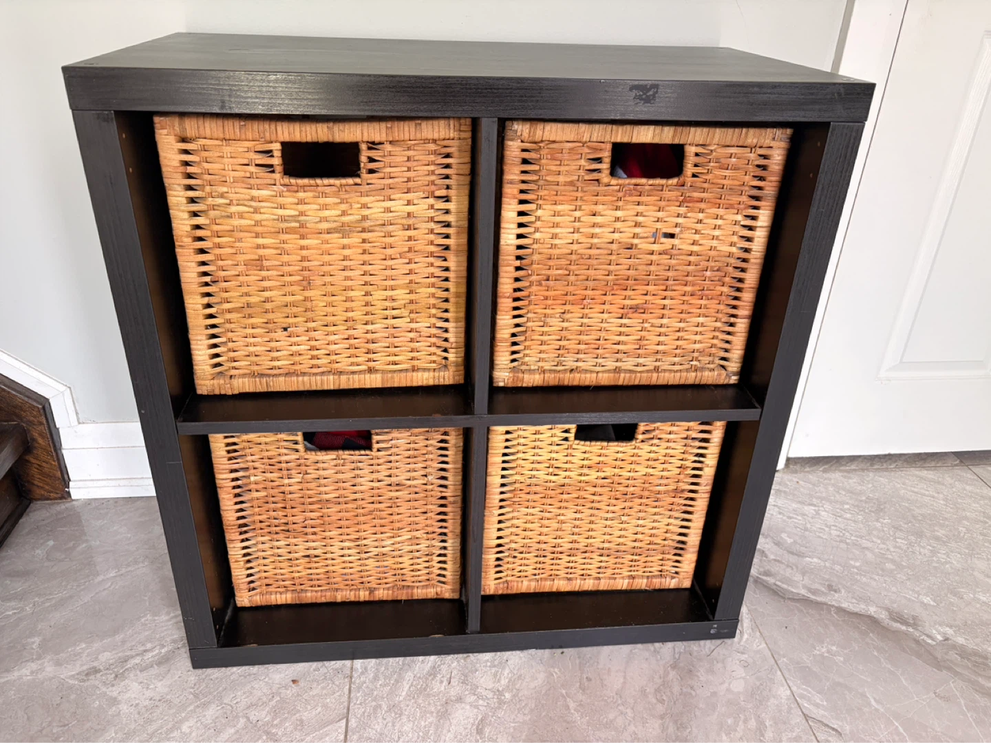 Storage Cabinet / Chest Drawers with 4 Wicker Baskets - photo 5