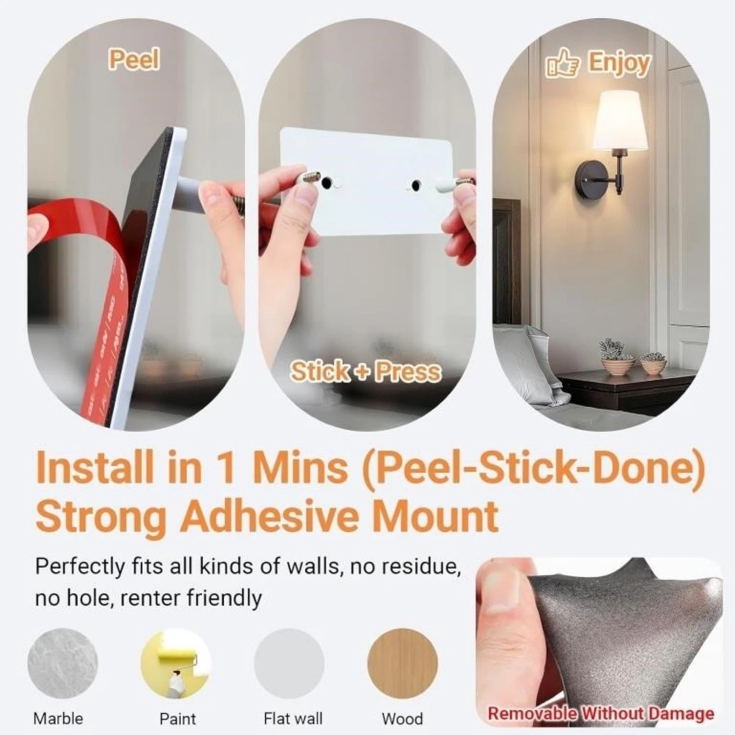 Slywise Peel and Stick Wall Sconces Set of 2 - photo 2