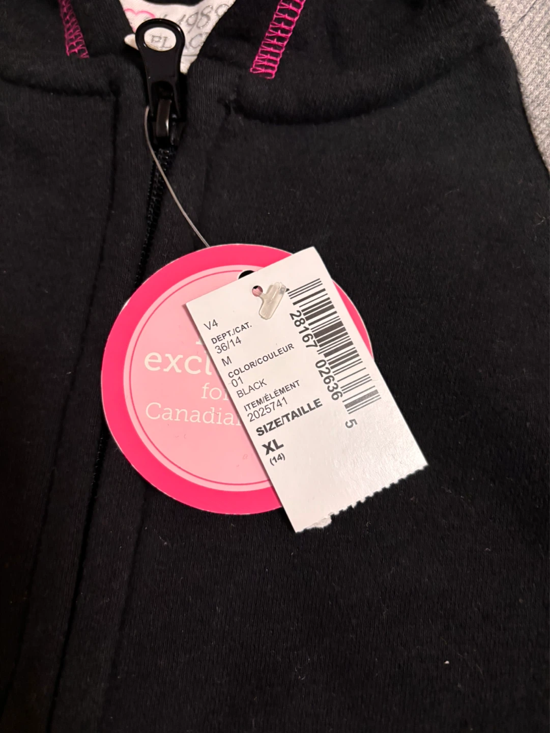 The Children's Place Girls Hoodie XL/TG 14 Black Grey Zip-Up - photo 2