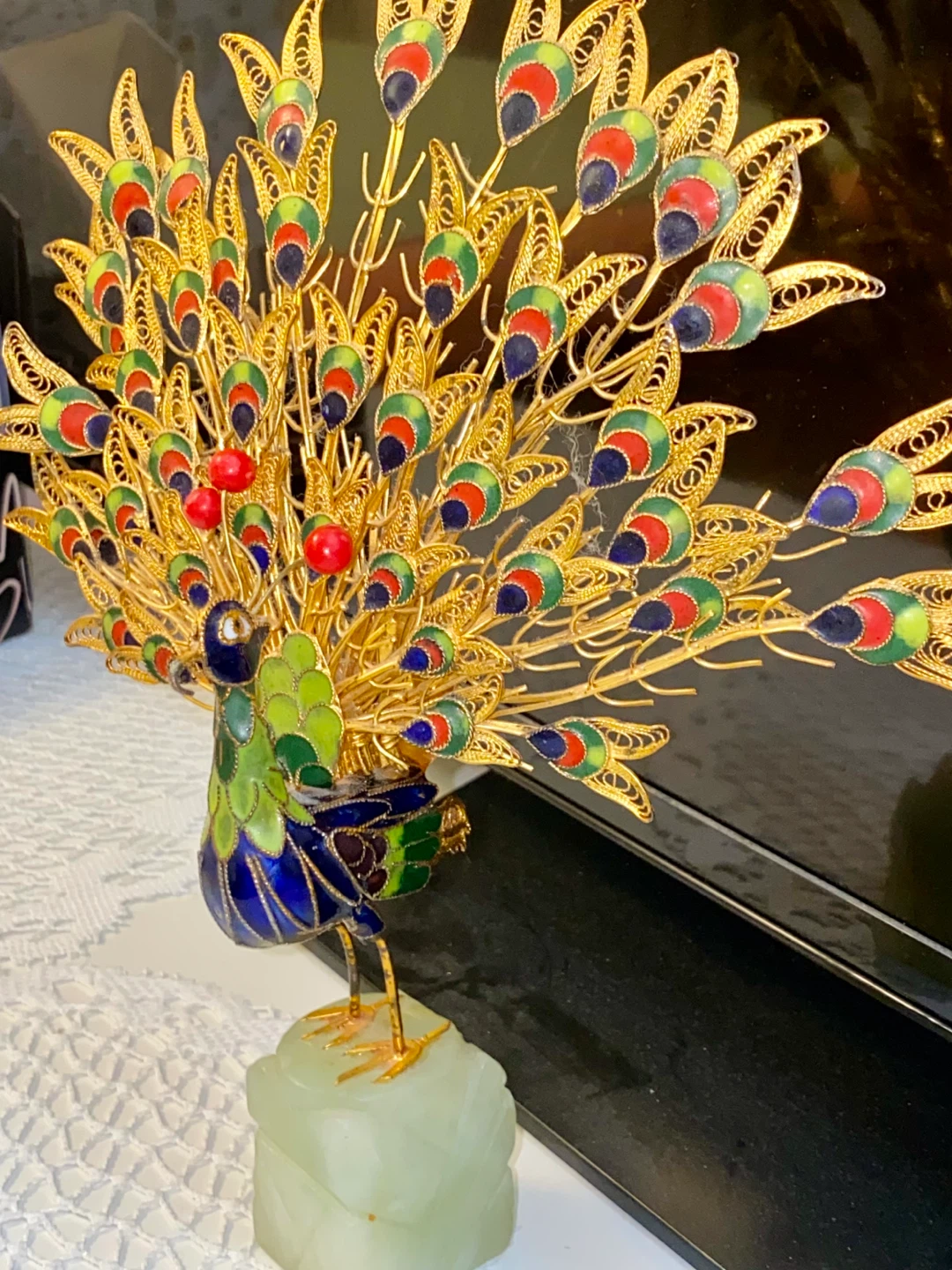 Vintage Peacock Cloisonne Sculpture - photo 5