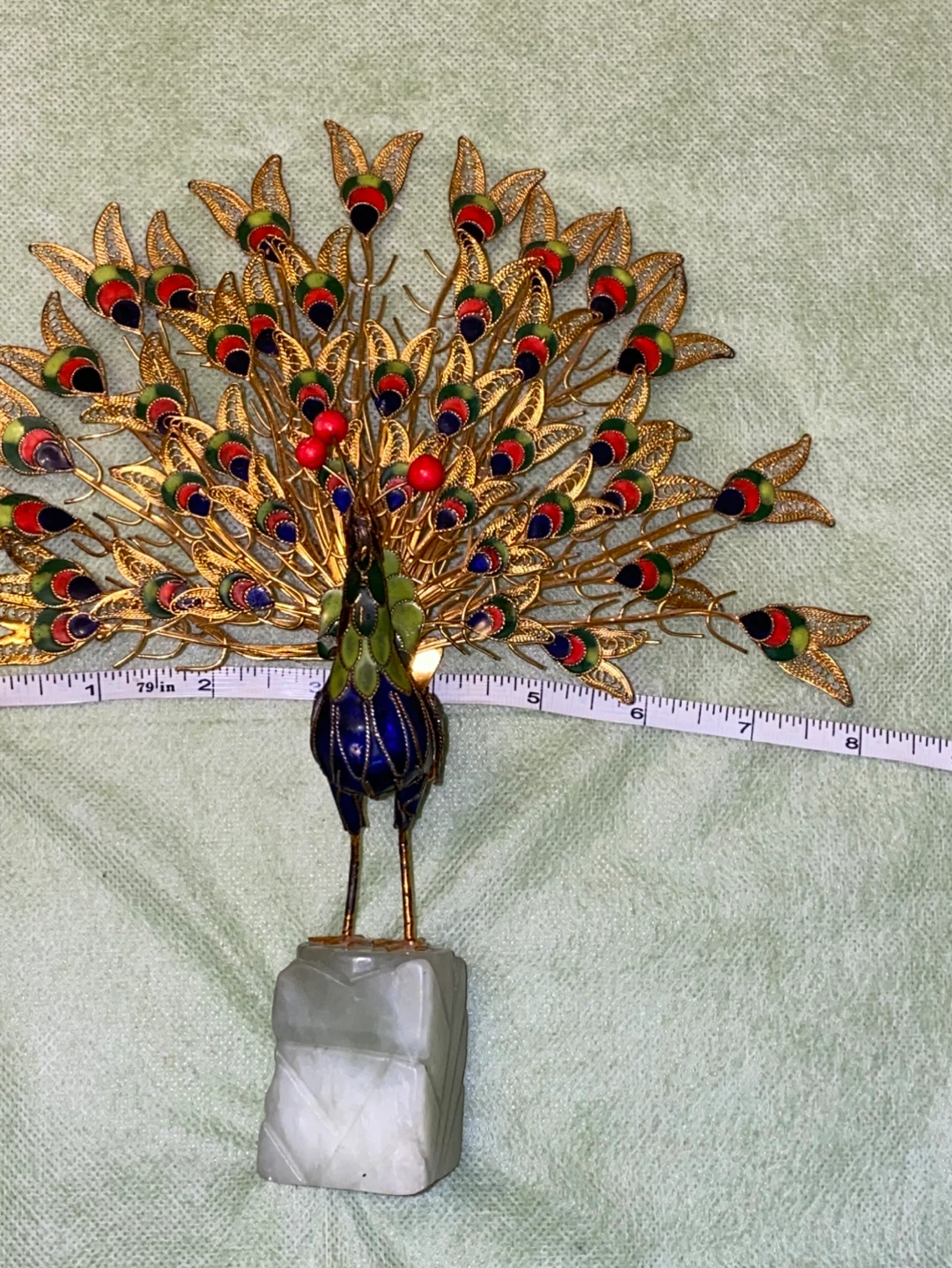 Vintage Peacock Cloisonne Sculpture - photo 4