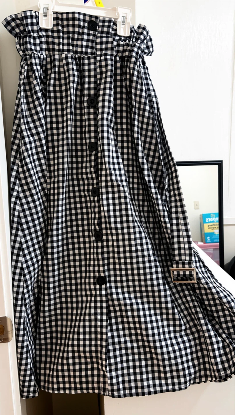 Black and White Gingham Skirt - photo 2