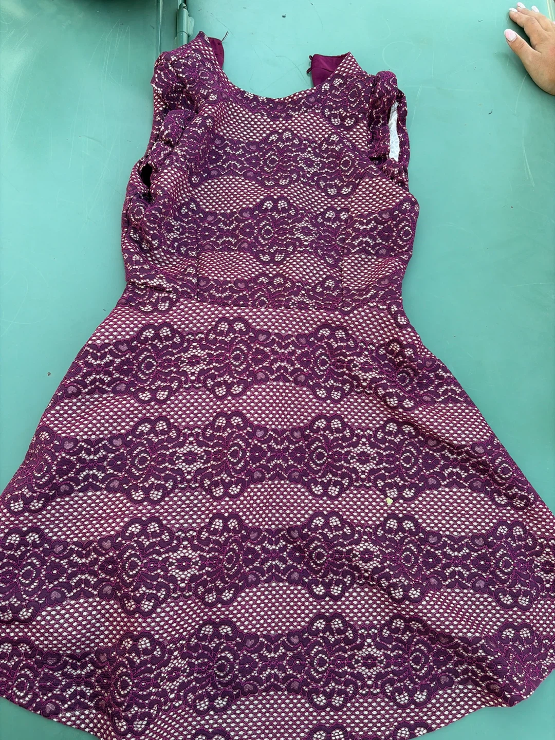 Purple Lace A-Line Dress