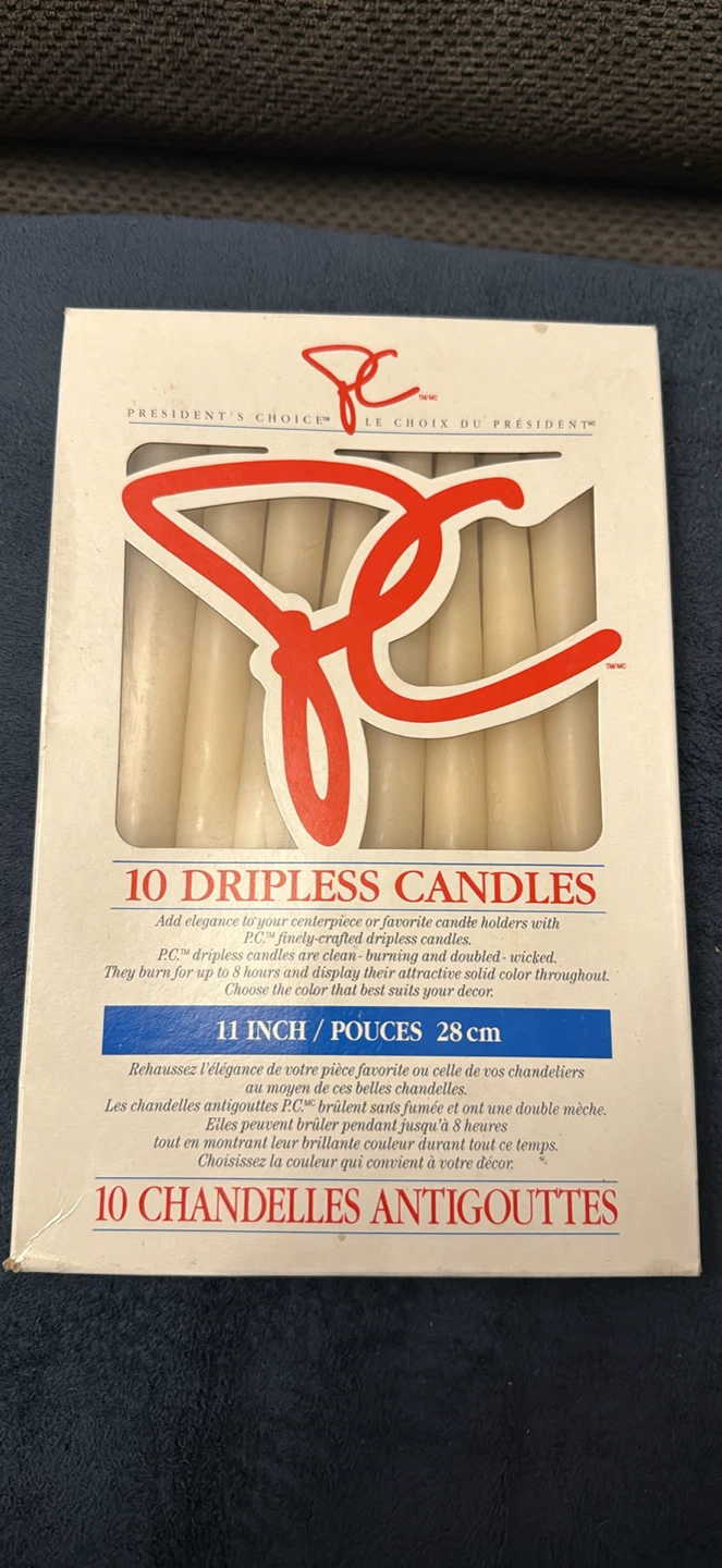 BNIB President's Choice Dripless Candles