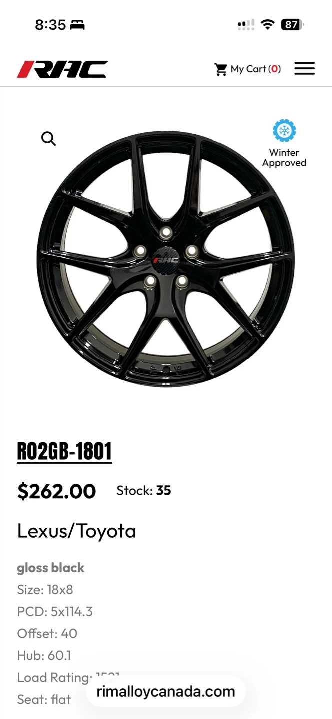 RAC R02GB-1801 Gloss Black Alloy Wheels (Set of 4) - photo 2