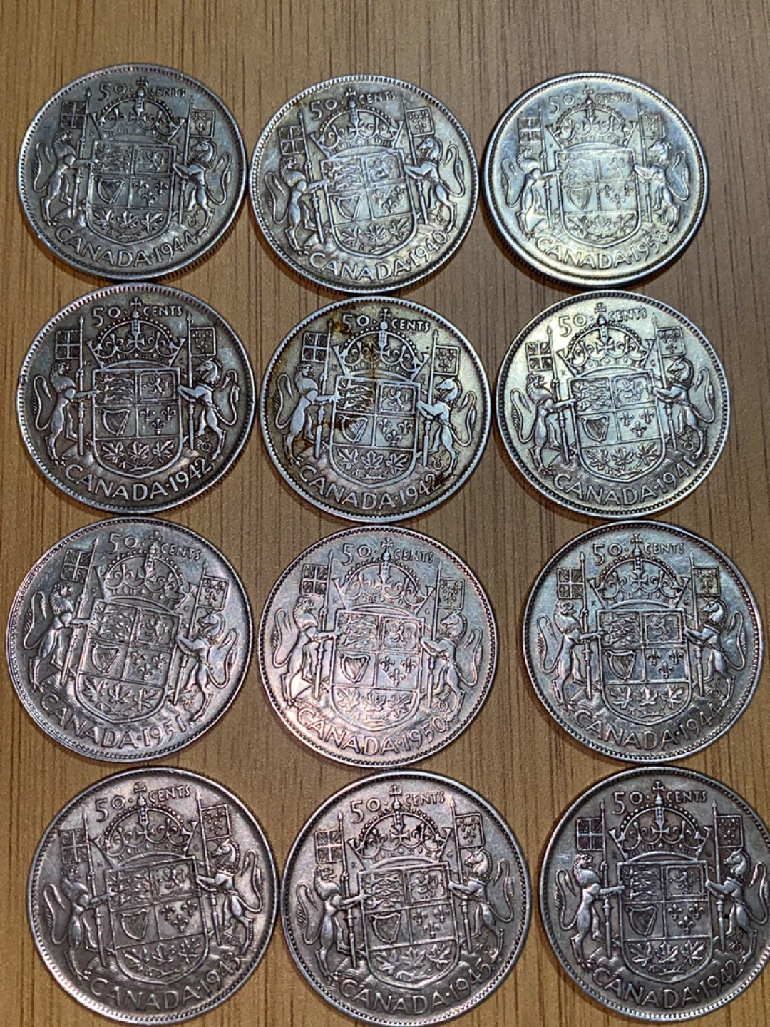 12 -Vintage Canadian silver  50 Cent Coins Collection - photo 2