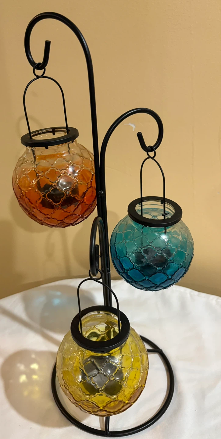 Boho Vibe Mosaic Glass Lantern Set - photo 4