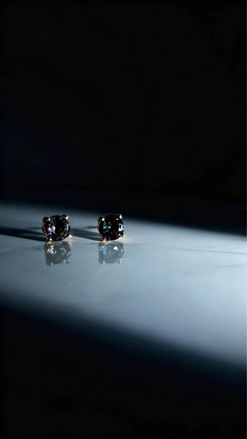 14k Yellow Gold Alexandrite Stud Earrings (1 Carat TW) - photo 3