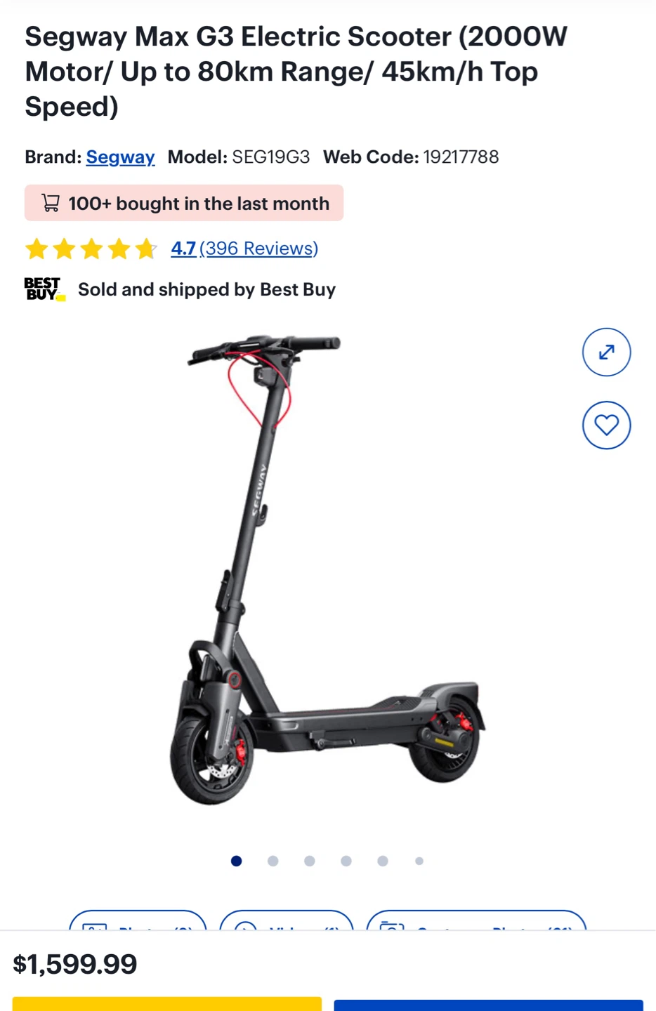 Segway Max G3 Electric Scooter - photo 2