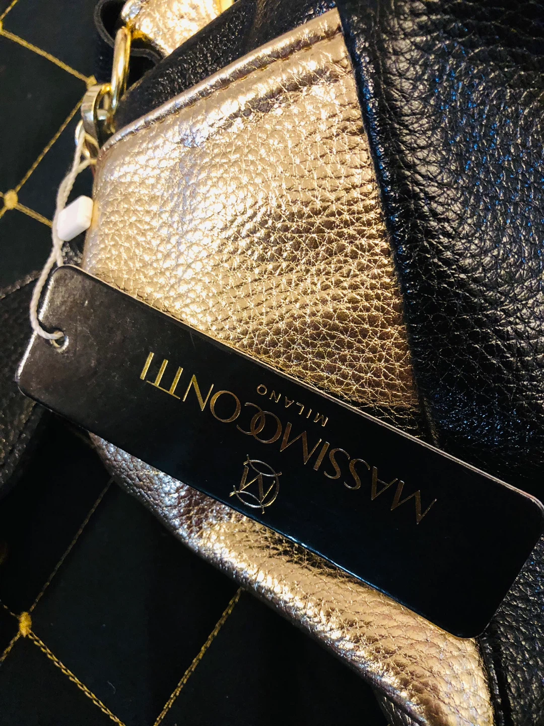 Massimo Conti Milano Black & Gold Bucket Bag - photo 5