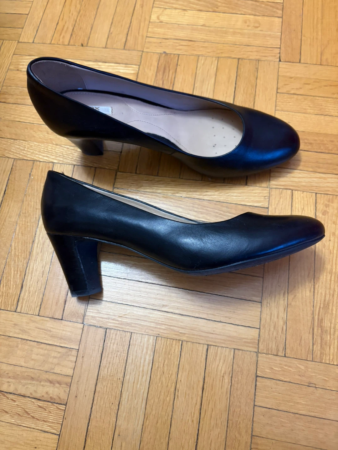 GEOX Black Leather Heels