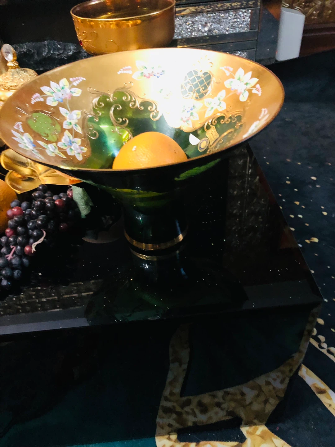 24 k gold stamped Bohemia Decorative Fruit Bowl