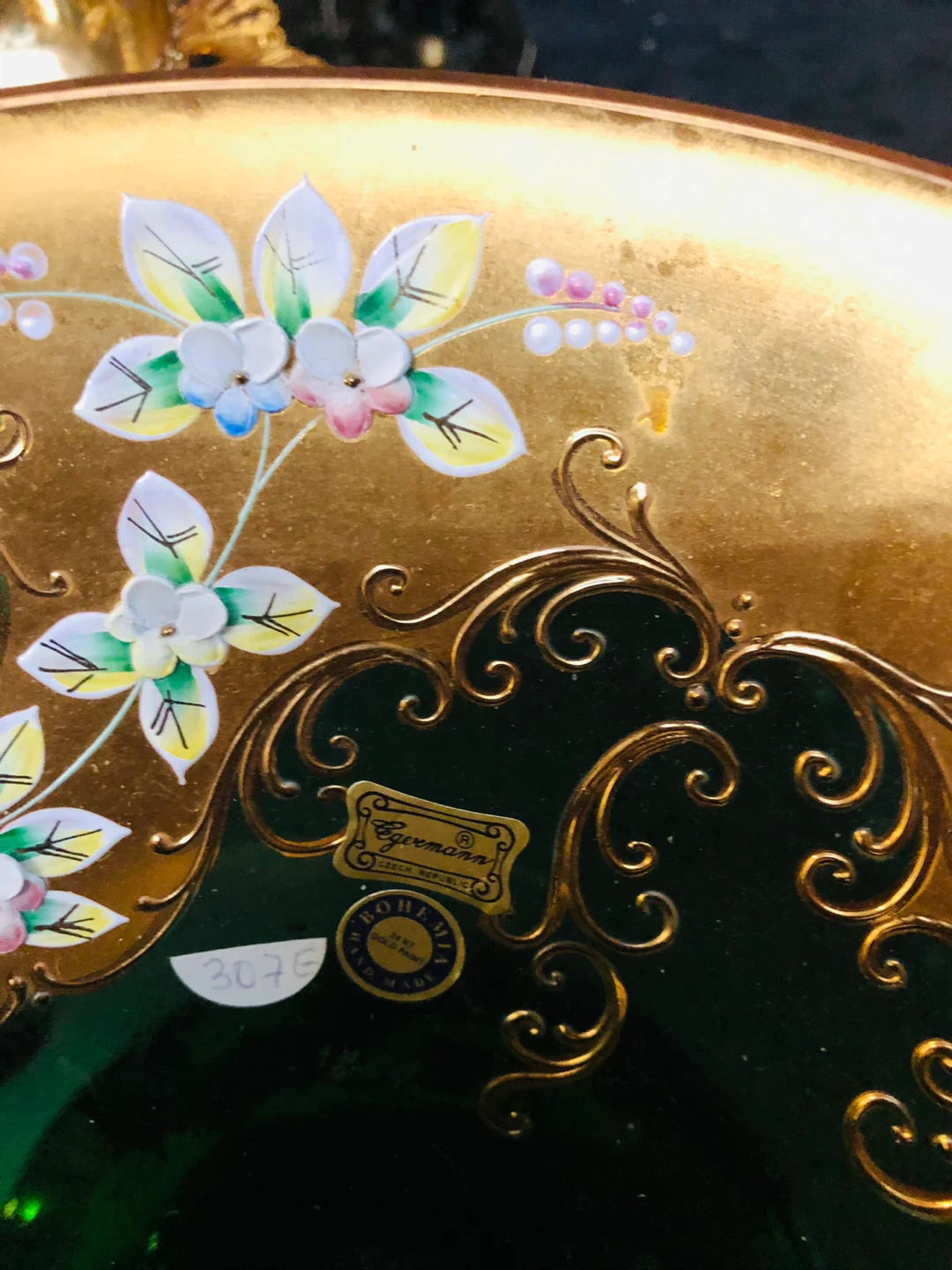 24 k gold stamped Bohemia Decorative Fruit Bowl - photo 3
