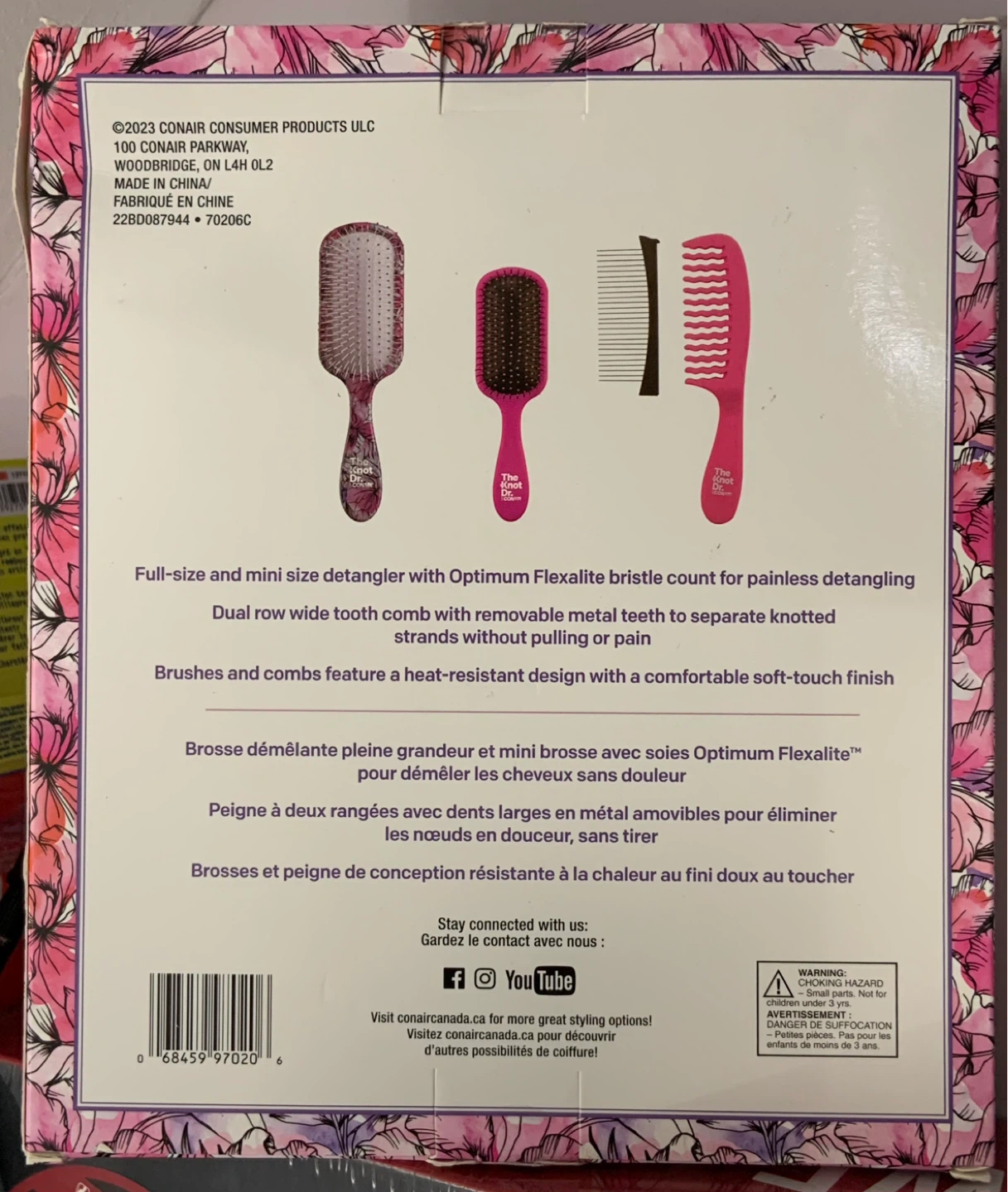 The Knot Dr. by Conair Wet & Dry Detangling Brush and Comb Set - photo 2
