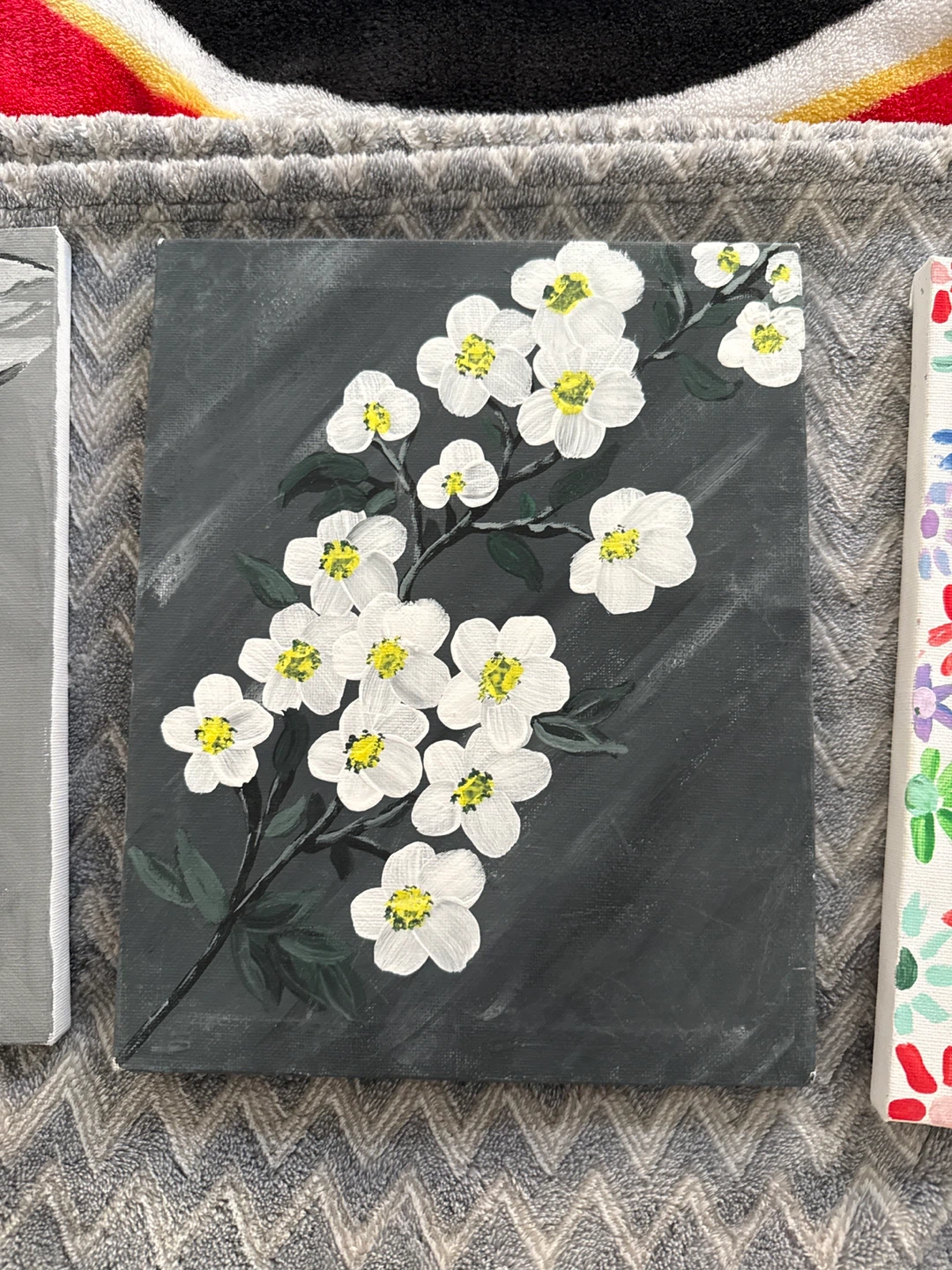 Assorted Floral Canvas Paintings - photo 3