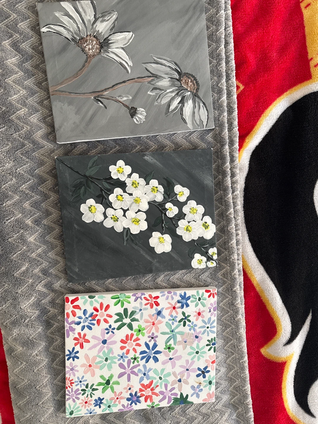 Assorted Floral Canvas Paintings