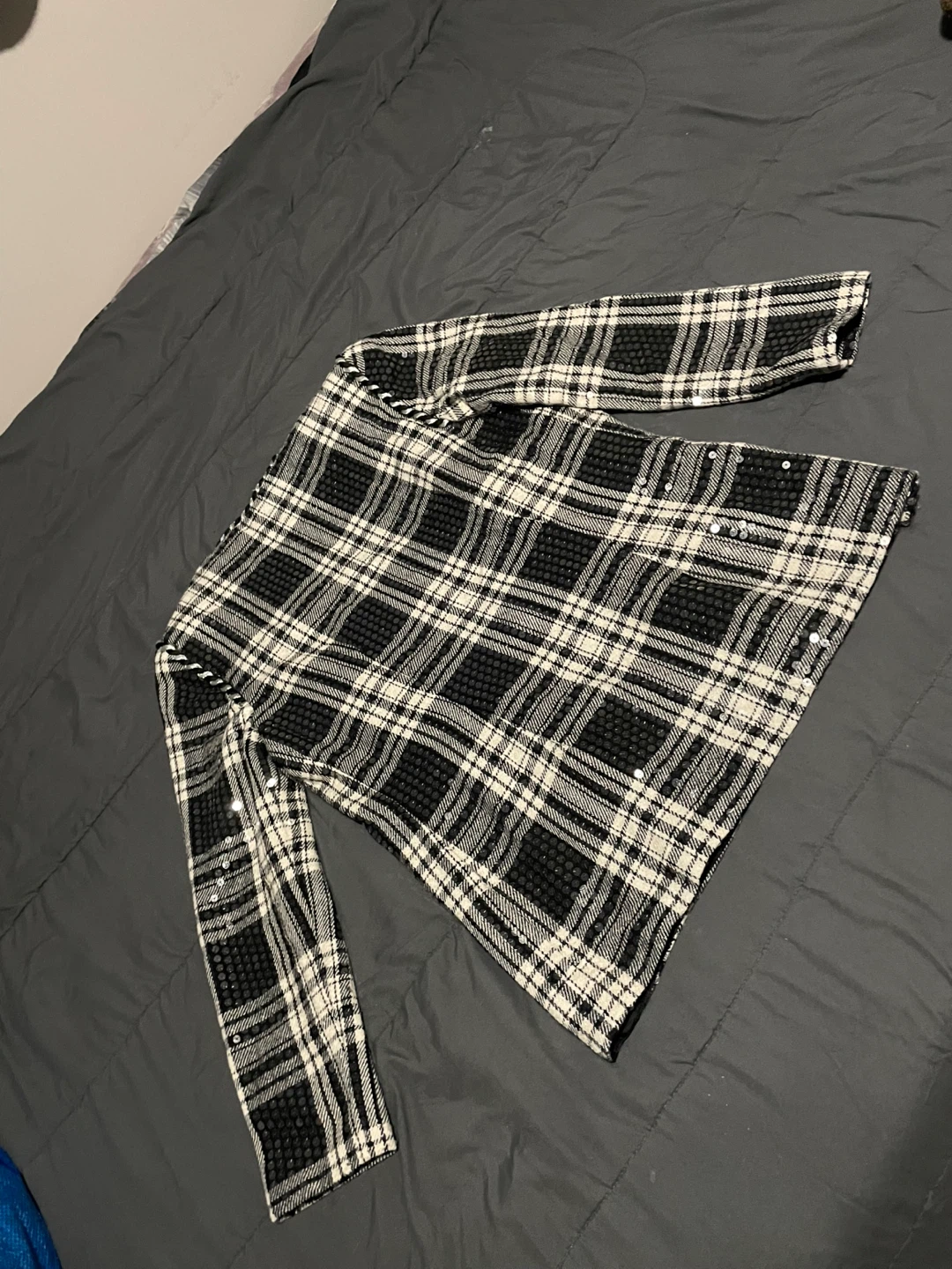 Jane Bennett Plaid Sequin Jacket - photo 2