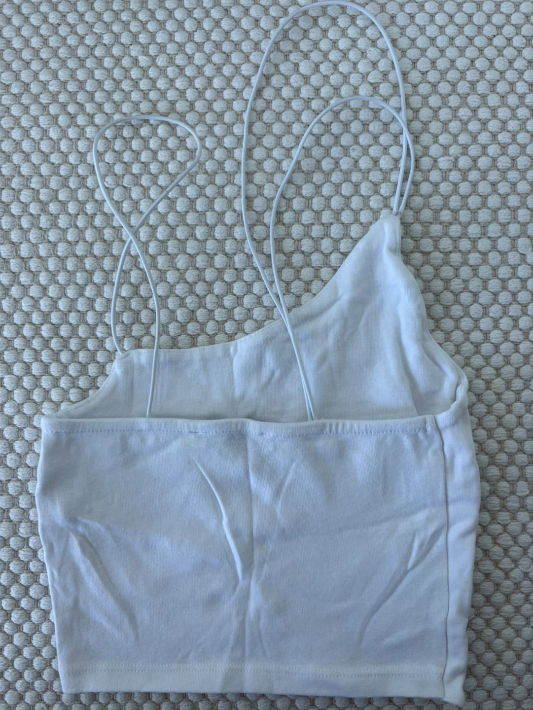 White ZARA Asymmetrical Strap Tank Top - photo 2