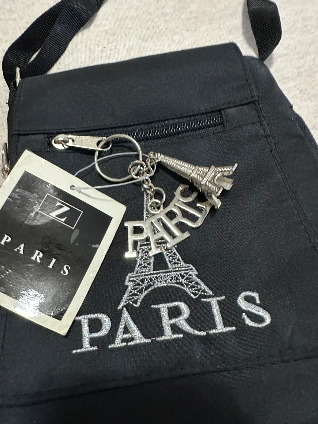 Black Paris Crossbody Bag with Eiffel Tower Charm - photo 2