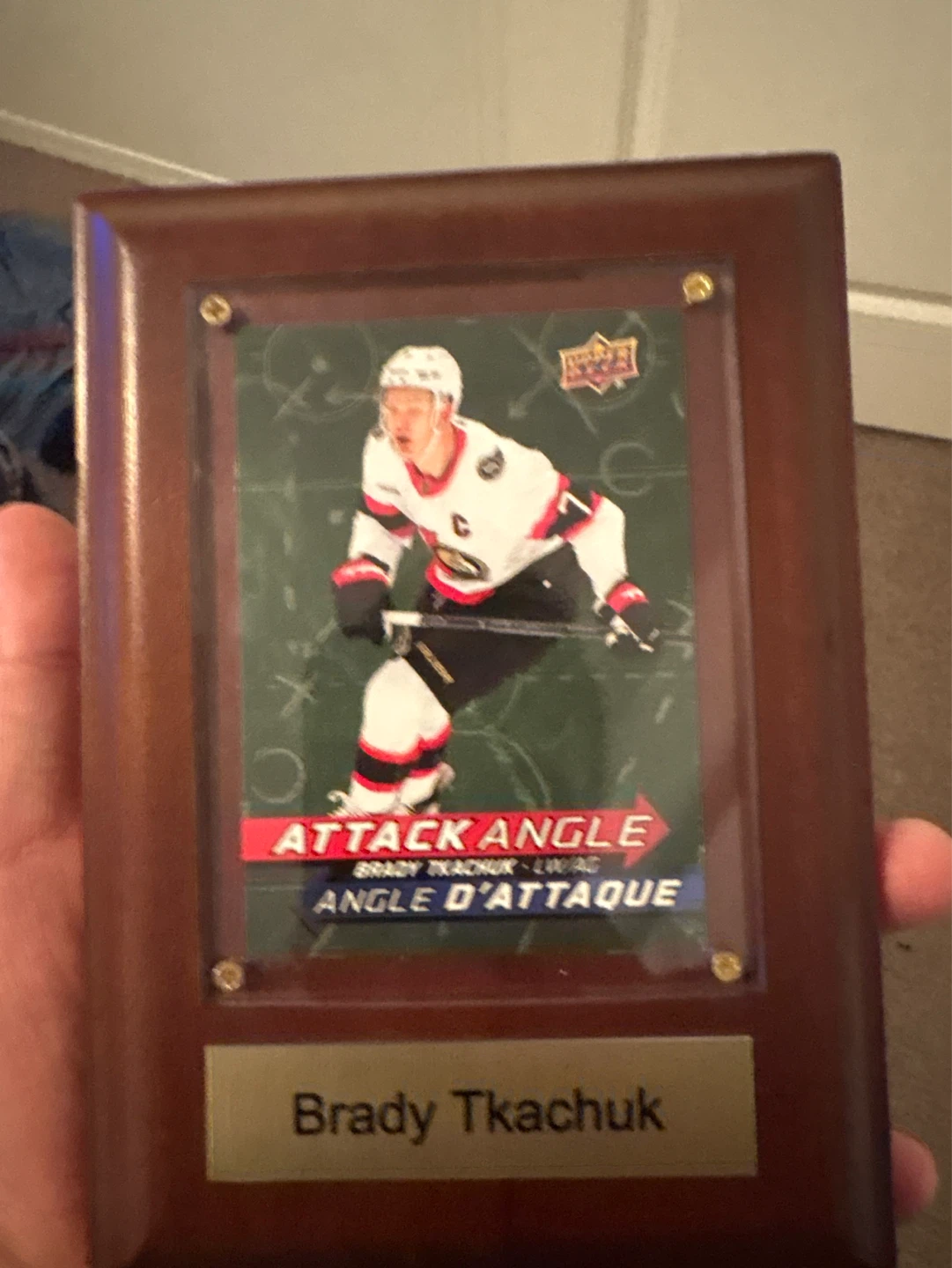 Brady Tkachuk "Attack Angle" Hockey Card Plaque