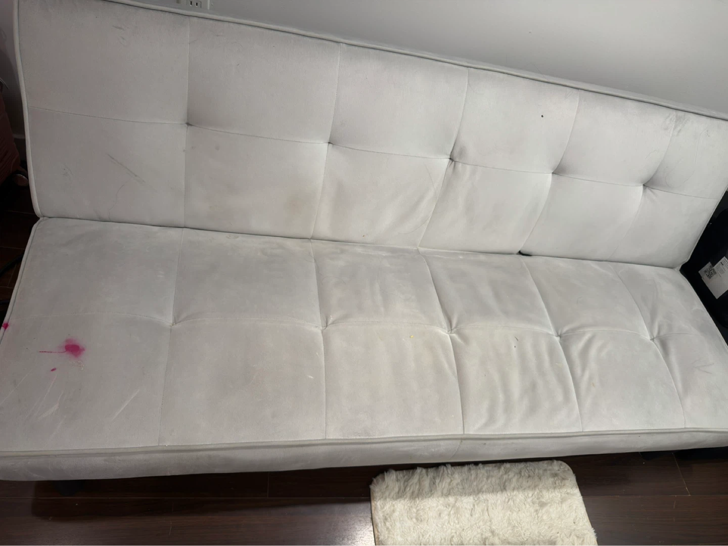 White Futon Sofa Bed - photo 2
