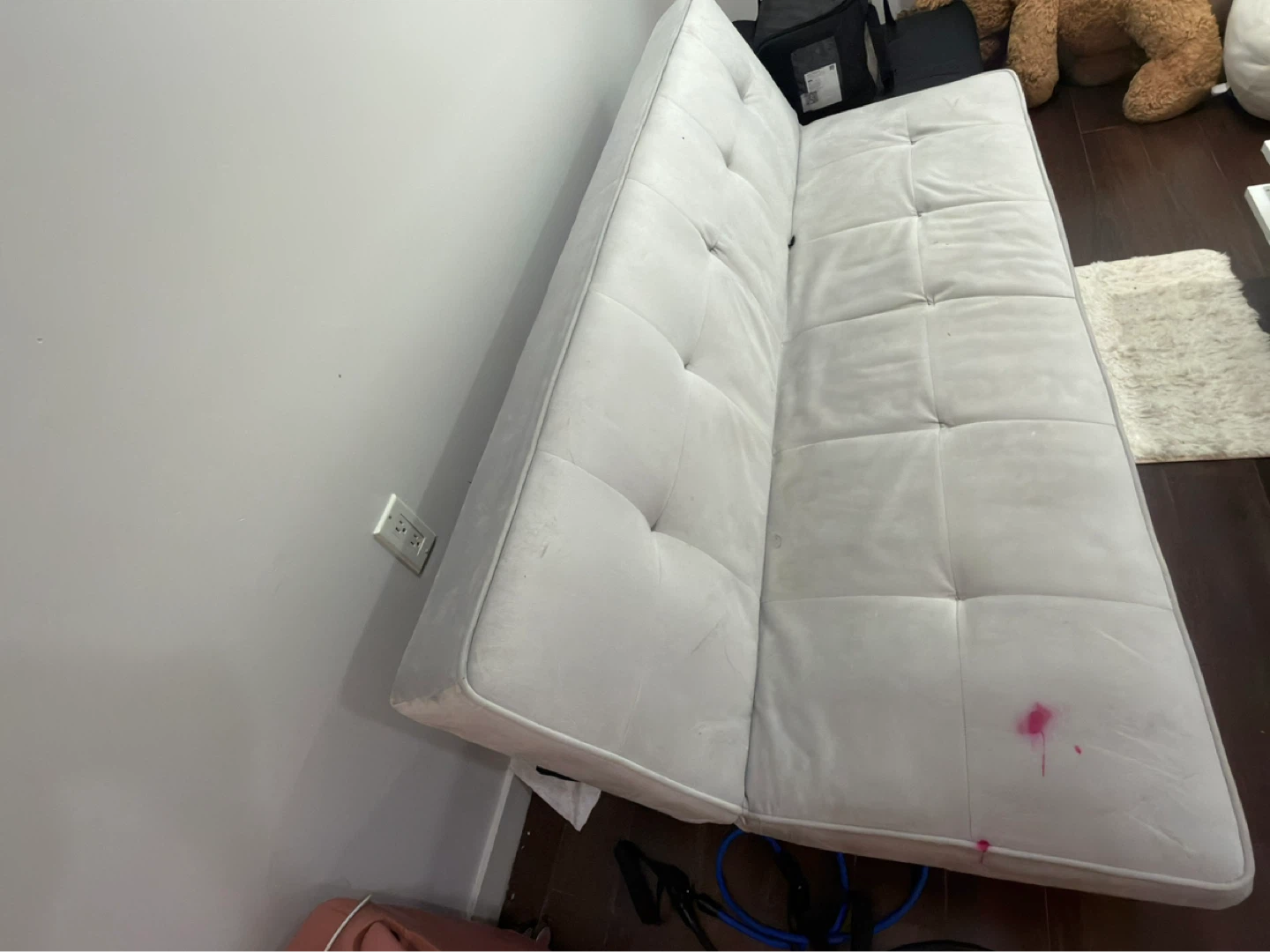 White Futon Sofa Bed - photo 3