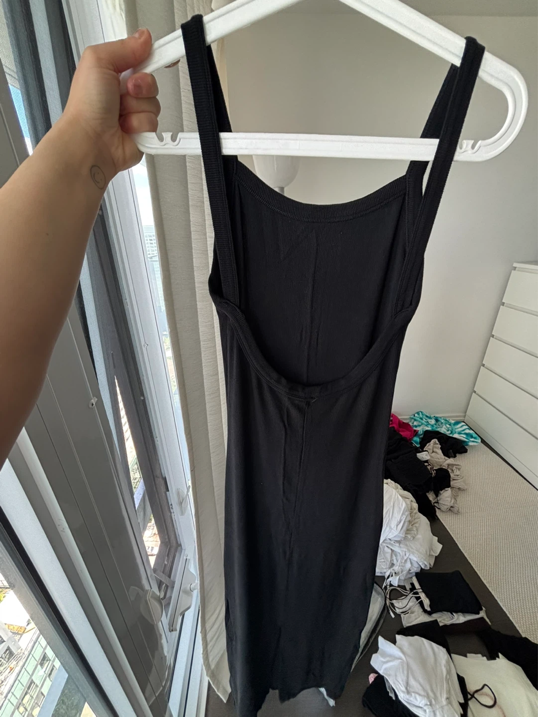 Garage Black Ribbed Midi Dress - photo 4
