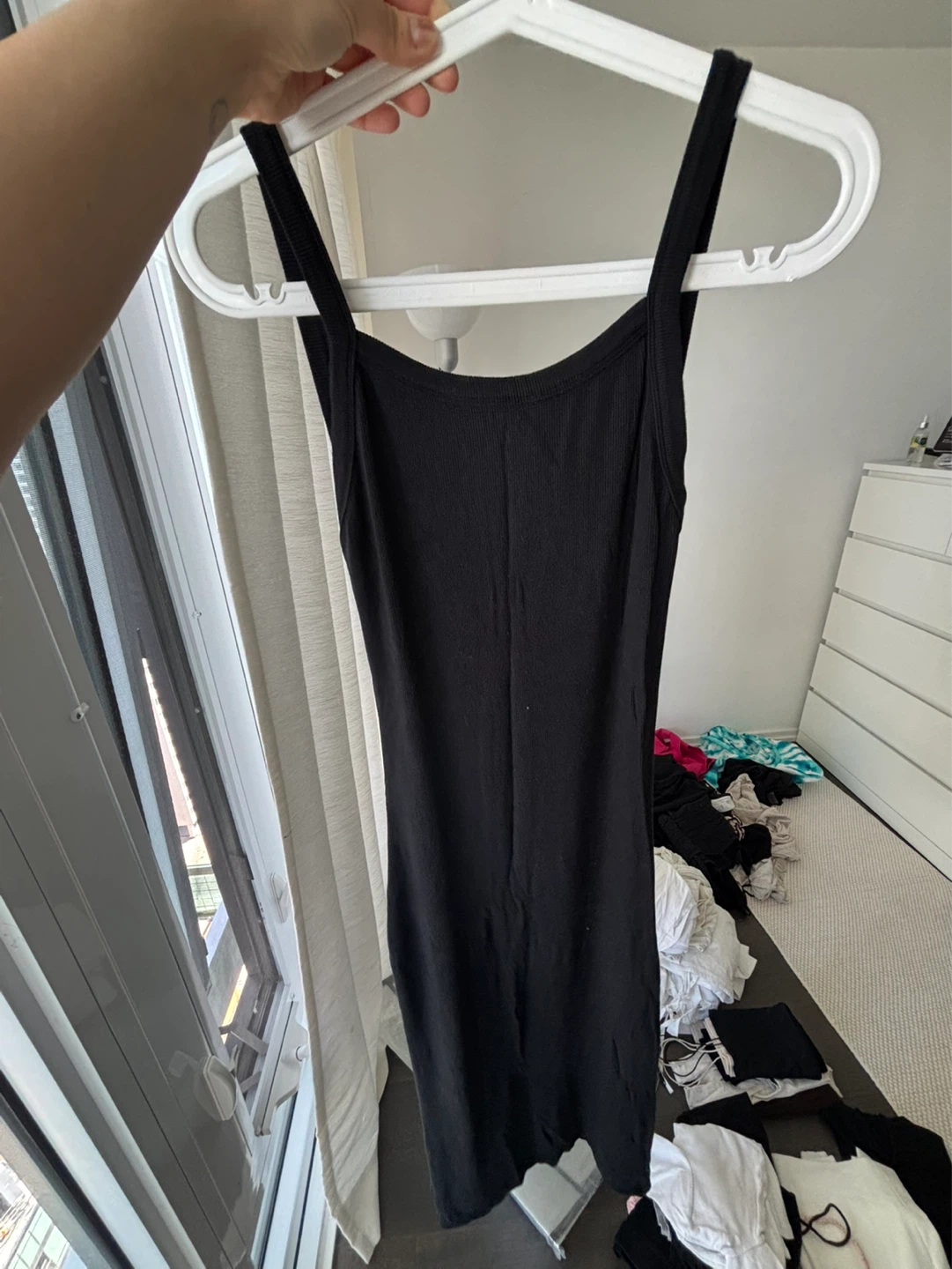 Garage Black Ribbed Midi Dress - photo 3