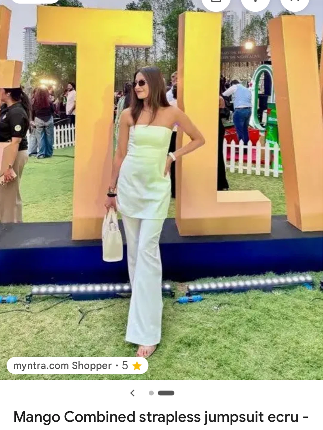 Mango Ecru Strapless Jumpsuit - photo 2