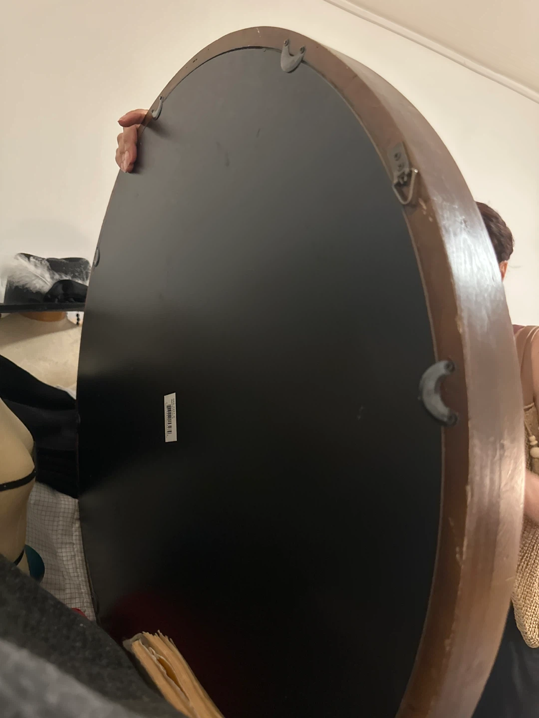 Round Wooden Framed Mirror - photo 4