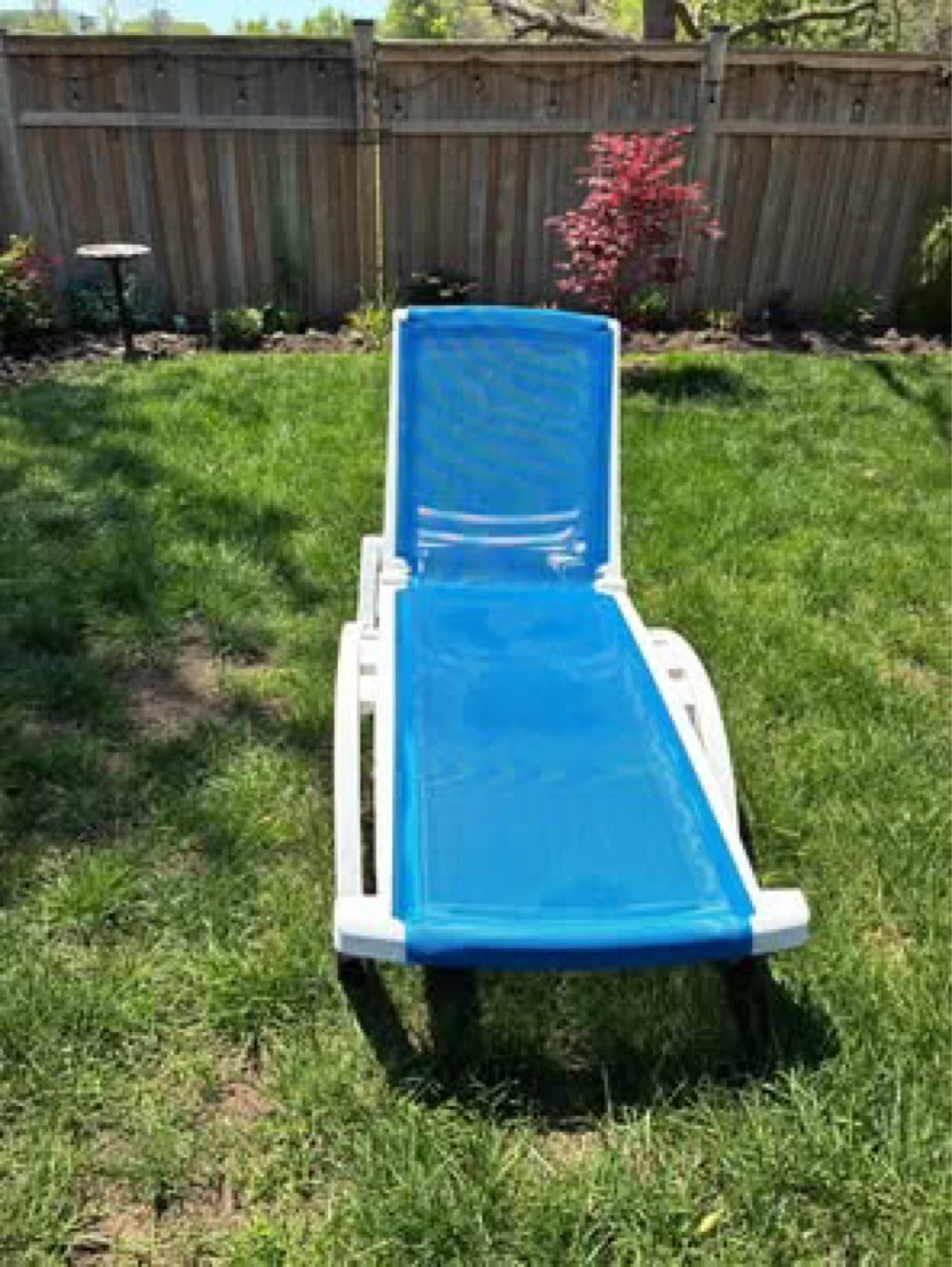 Blue and White Lounge Chair