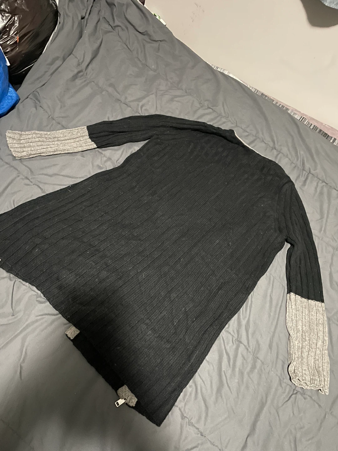 Cynthia Rowley Woman 1X Black Ribbed Zip Cardigan - photo 3