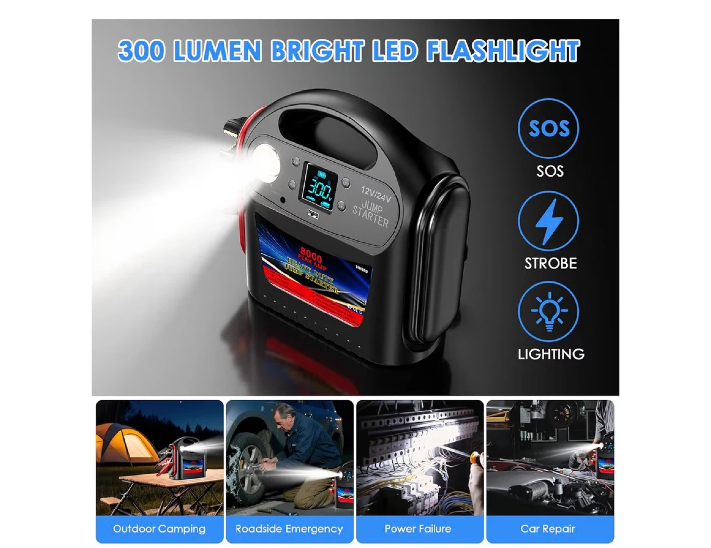 12V/24V Heavy-Duty Jump Starter with 8000 Peak Amps - photo 5