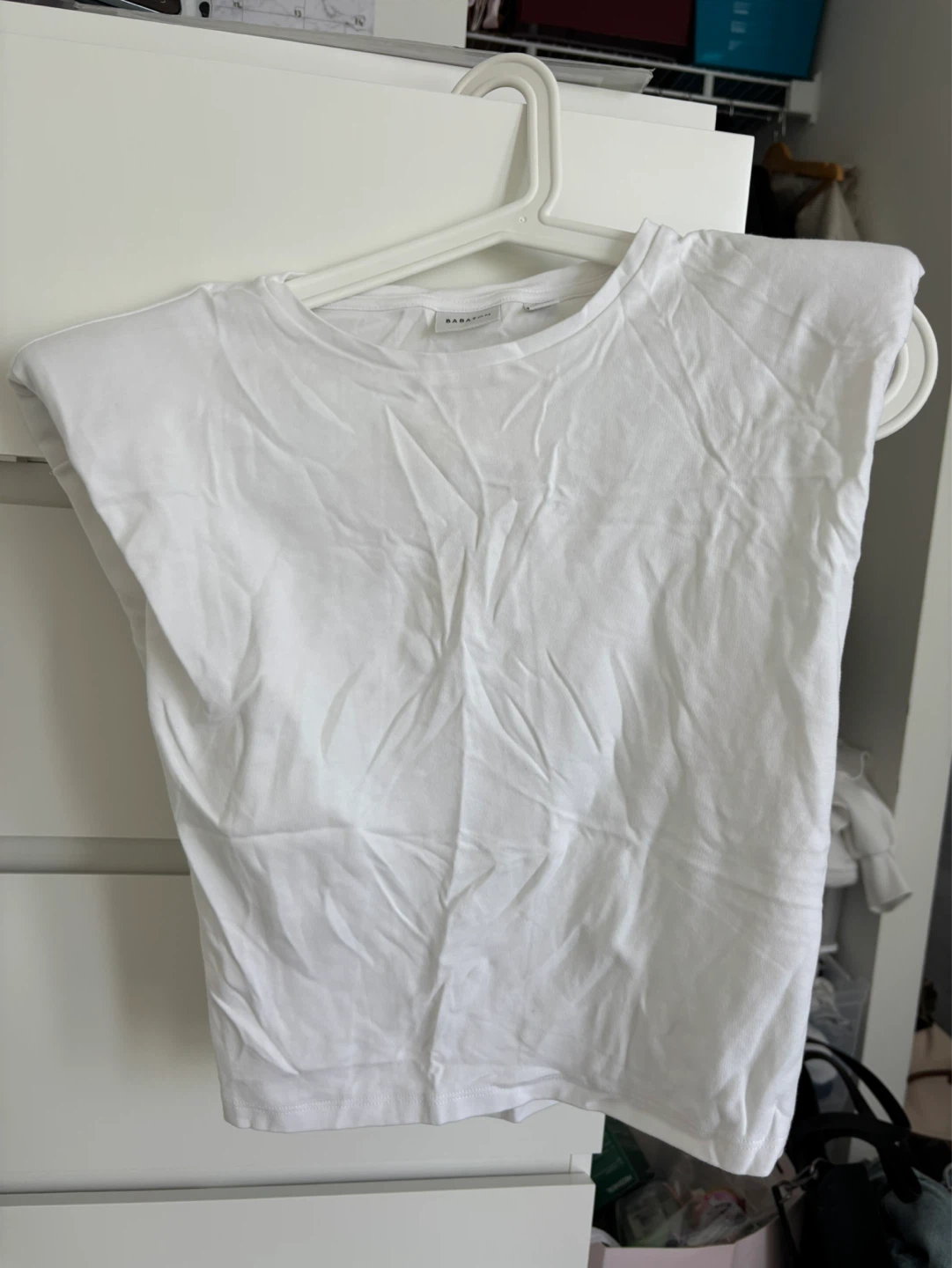 Babaton White Shoulder Pad Tank Top - Size S - photo 3