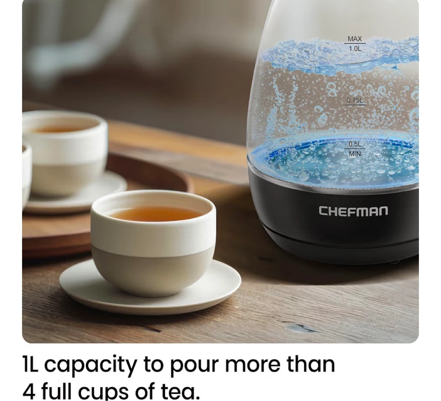Chefman Fast-Boil 1L Electric Kettle - photo 2