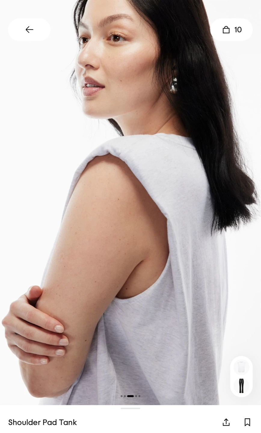 Babaton White Shoulder Pad Tank Top - Size S - photo 2