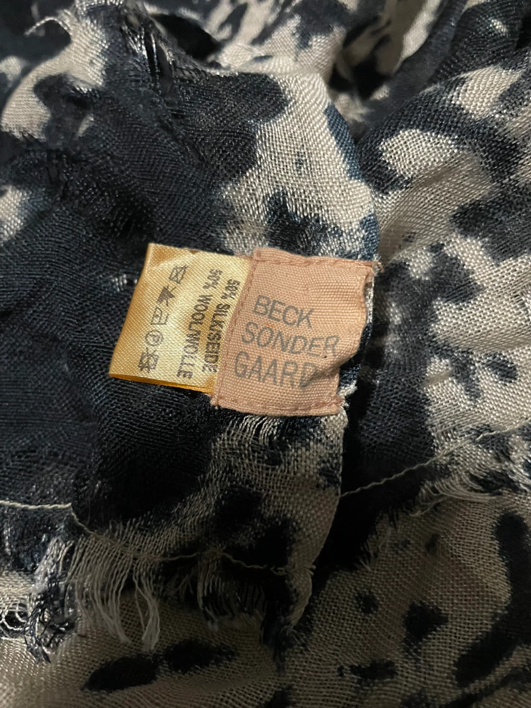 Becksondergaard Scarf - Black & Tan Abstract Print - photo 2