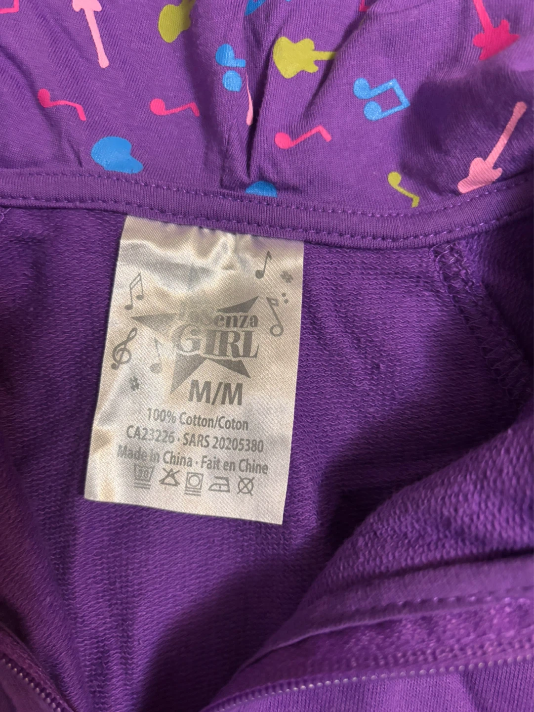 La Senza Girl Purple Hoodie with Guitars & Music Notes - photo 2