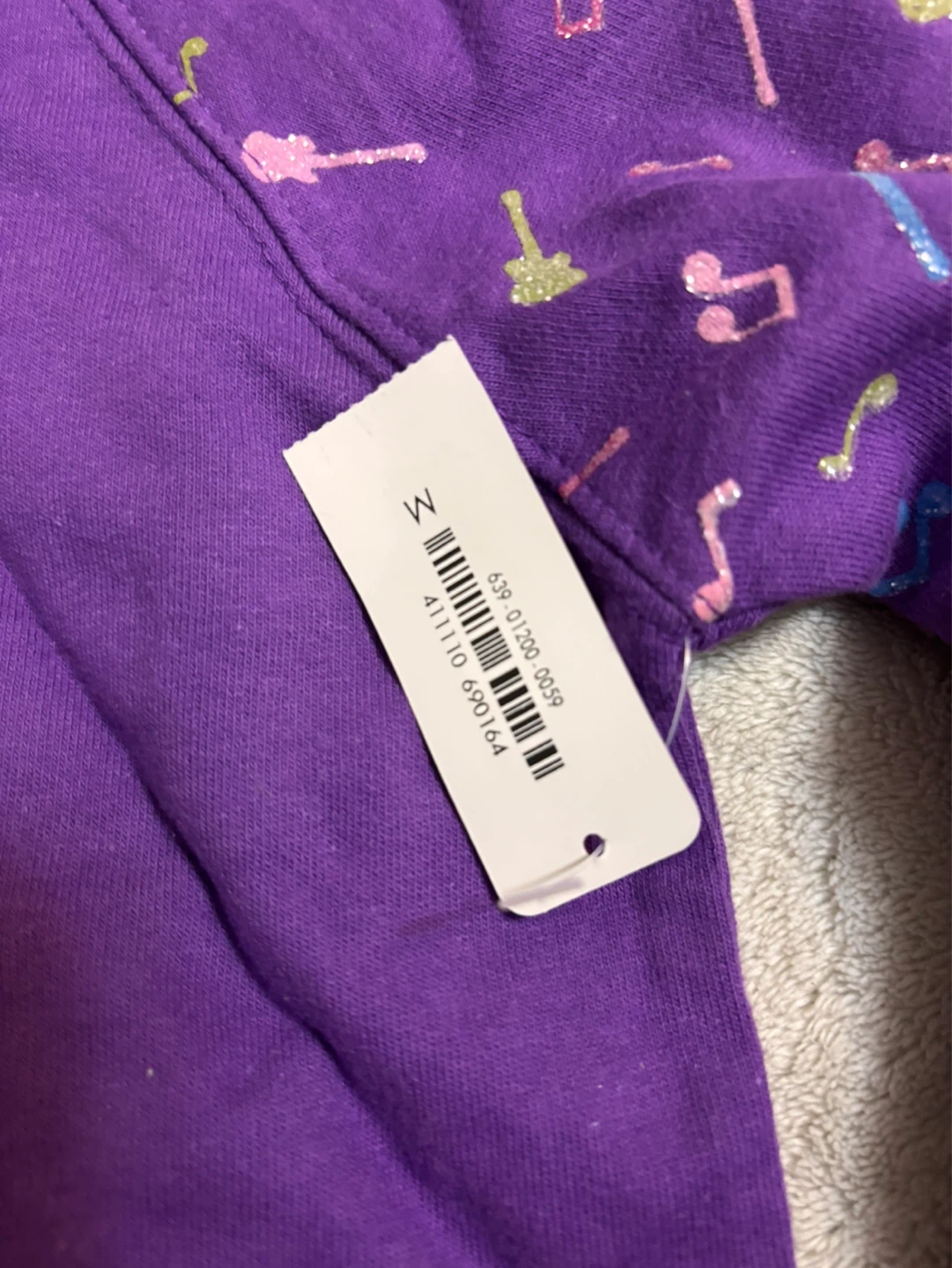 La Senza Girl Purple Hoodie with Guitars & Music Notes - photo 3