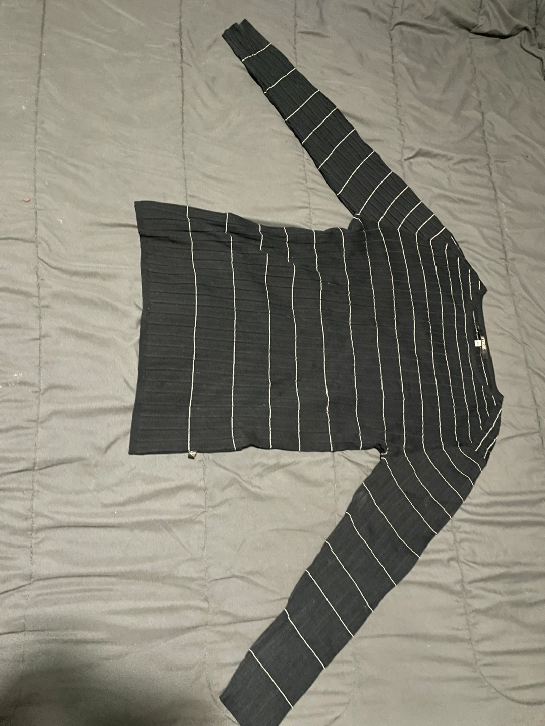 FERRE Black & White Striped Long Sleeve Sweater XL