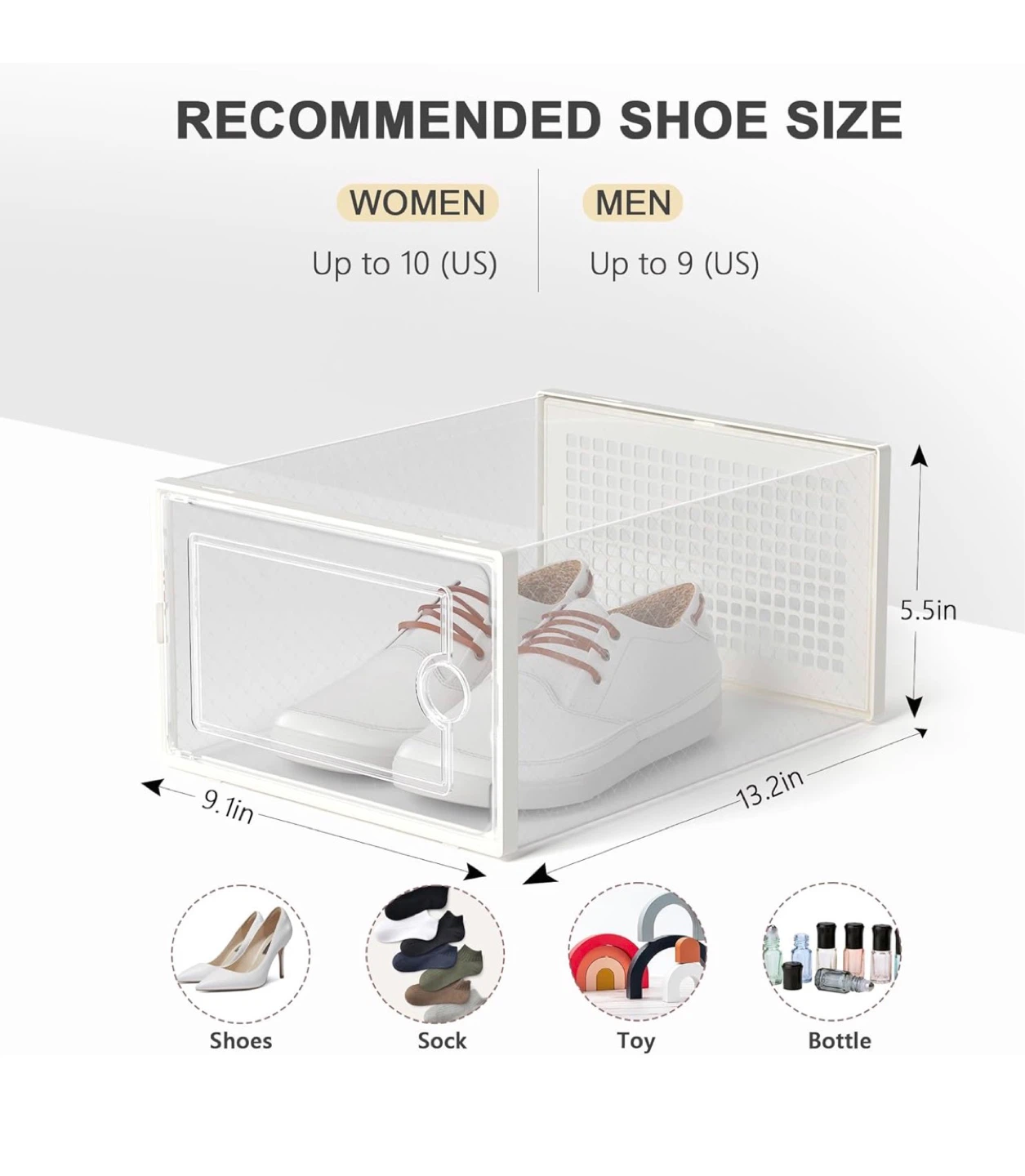 Stackable Clear Shoe Storage Boxes - Set of 12 - photo 2