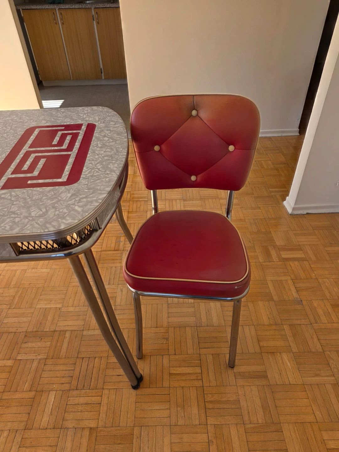 Retro Chrome Dinette Table and Chairs Set - photo 5