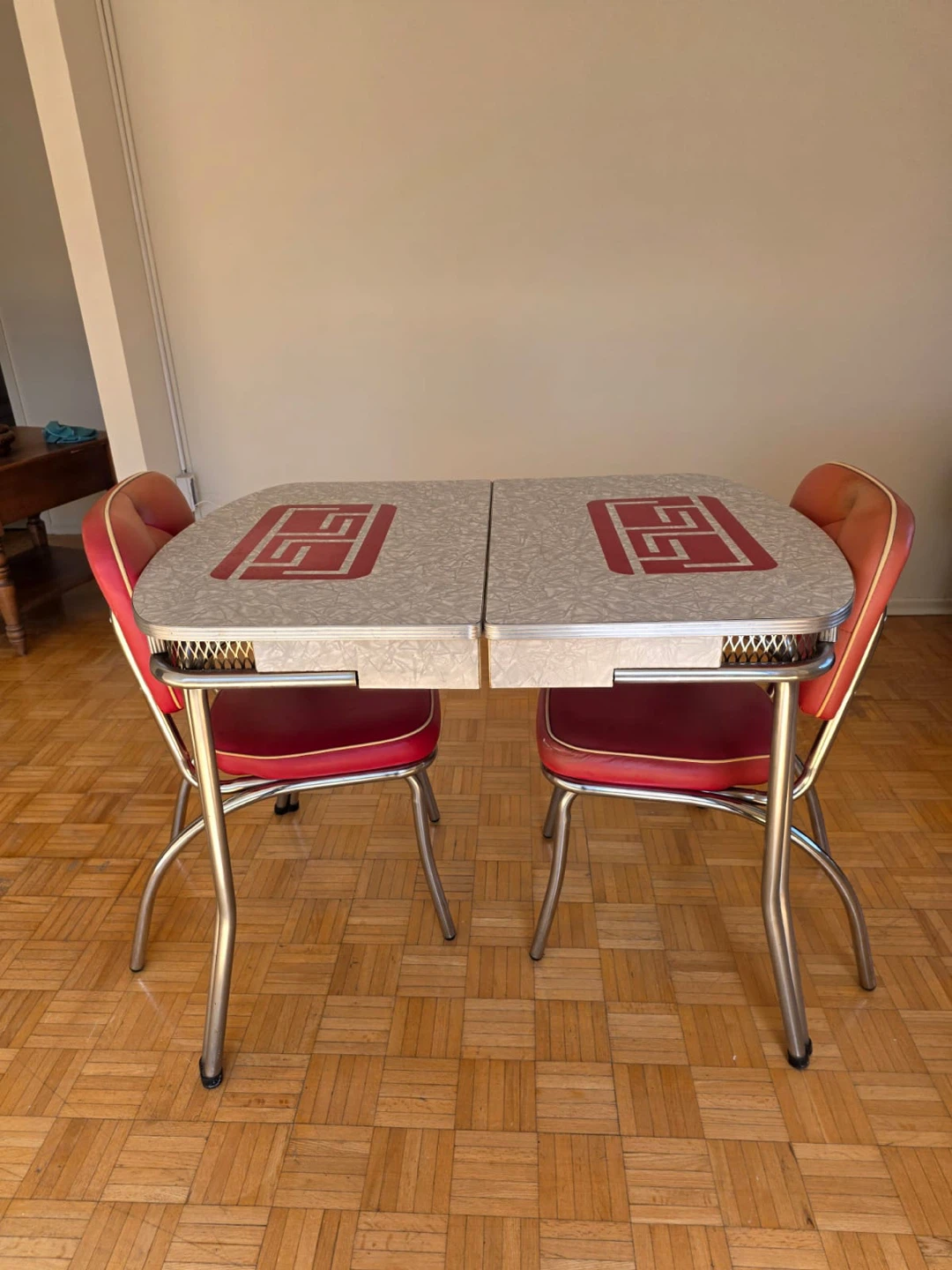 Retro Chrome Dinette Table and Chairs Set - photo 2