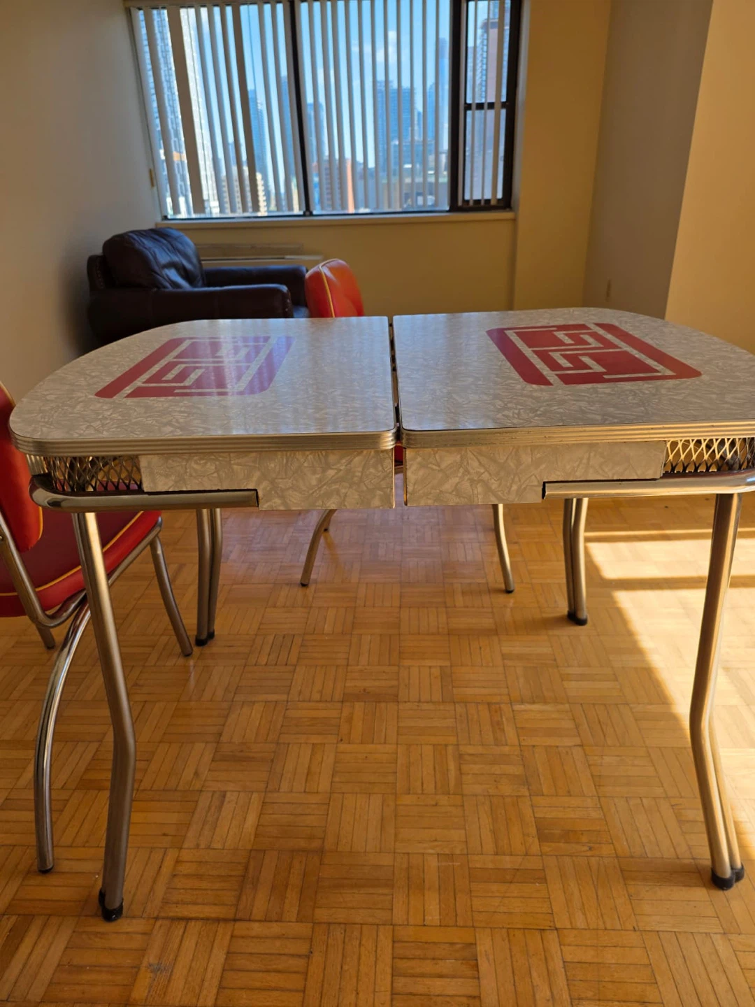 Retro Chrome Dinette Table and Chairs Set - photo 3