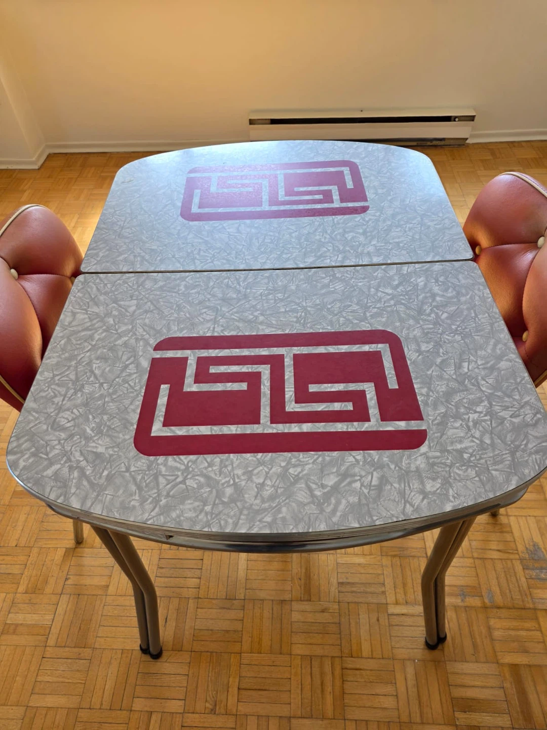 Retro Chrome Dinette Table and Chairs Set