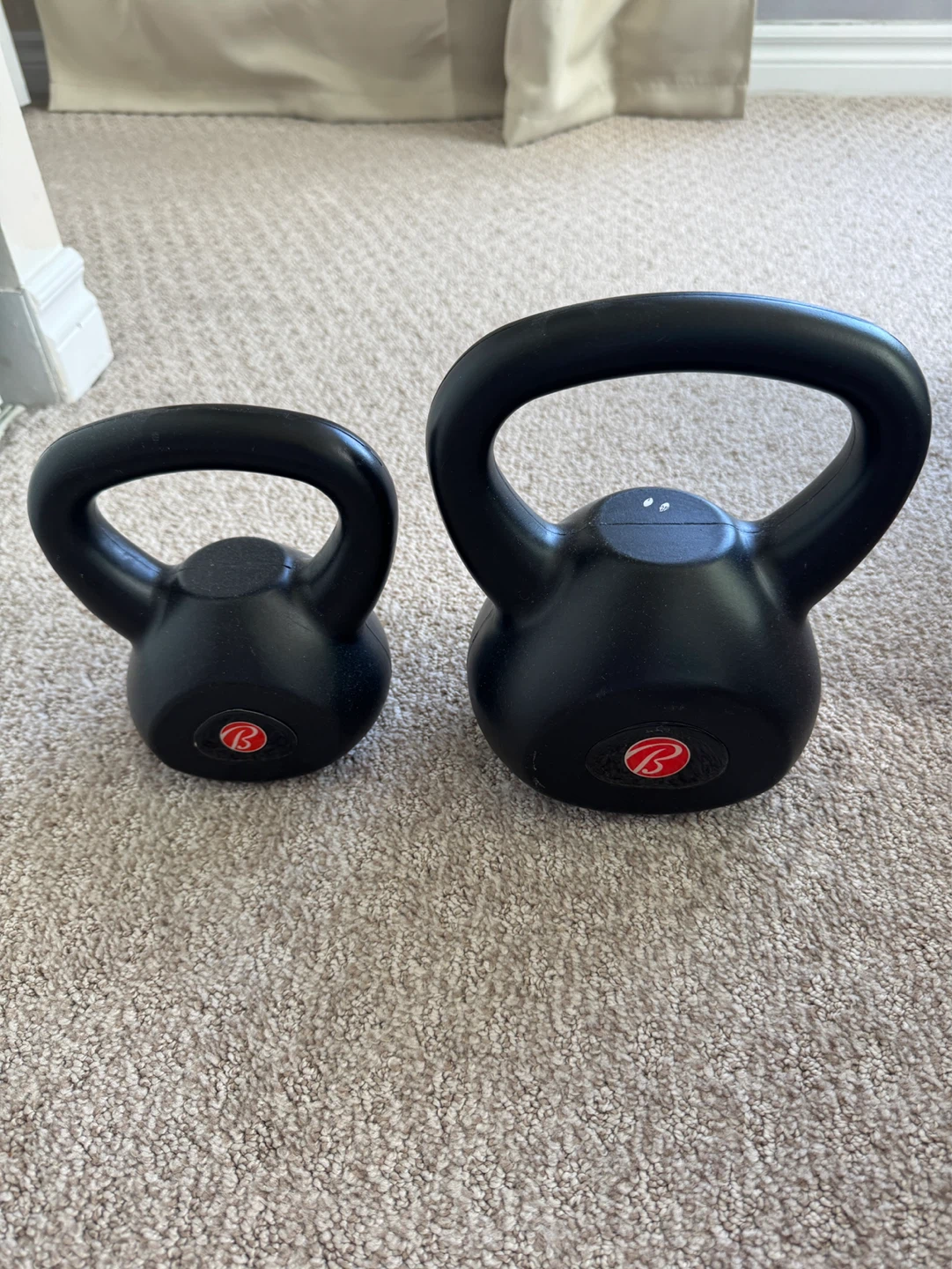2 Black Kettlebells - 5lb and 10lb - photo 2