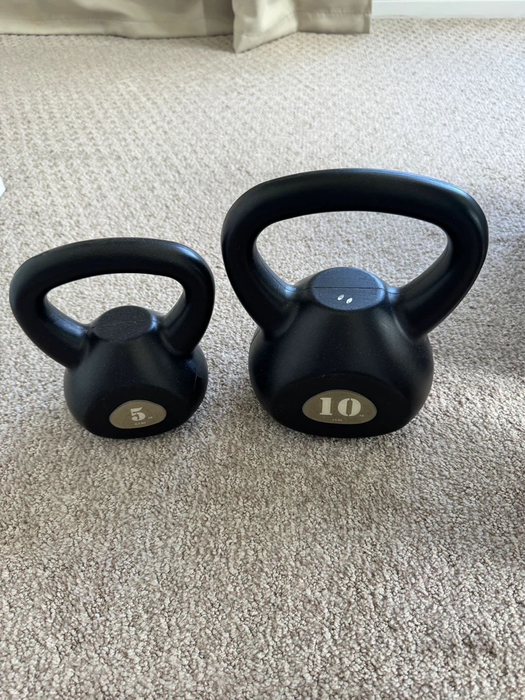 2 Black Kettlebells - 5lb and 10lb