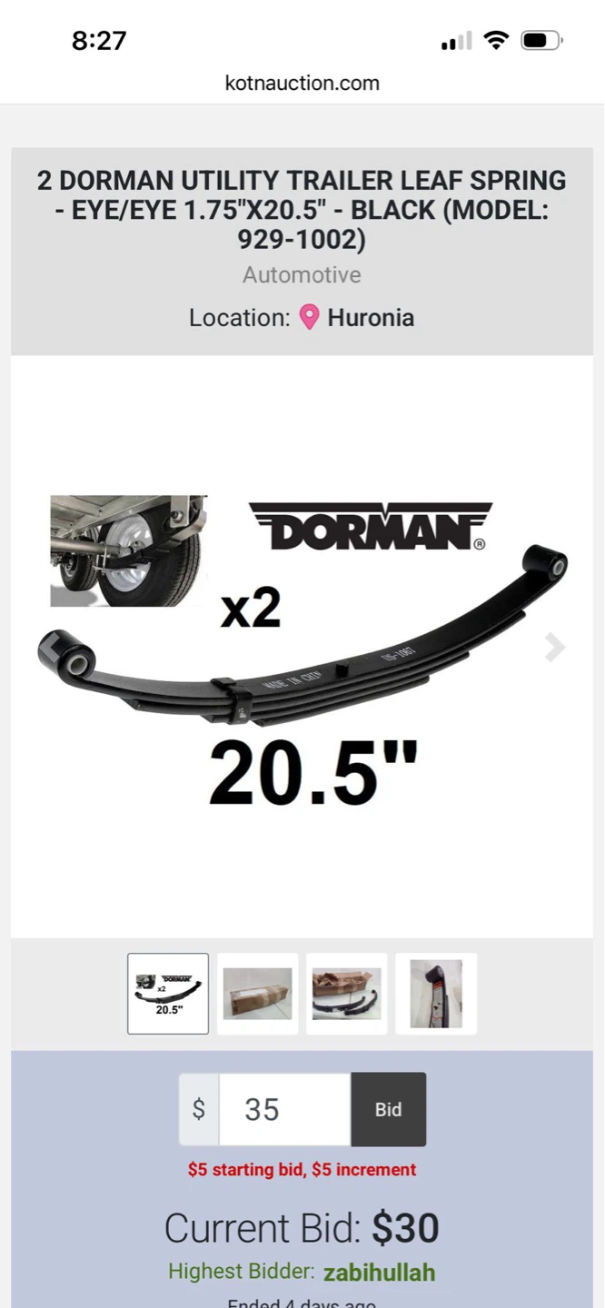2 Dorman Utility Trailer Leaf Springs - 929-1002 - photo 2
