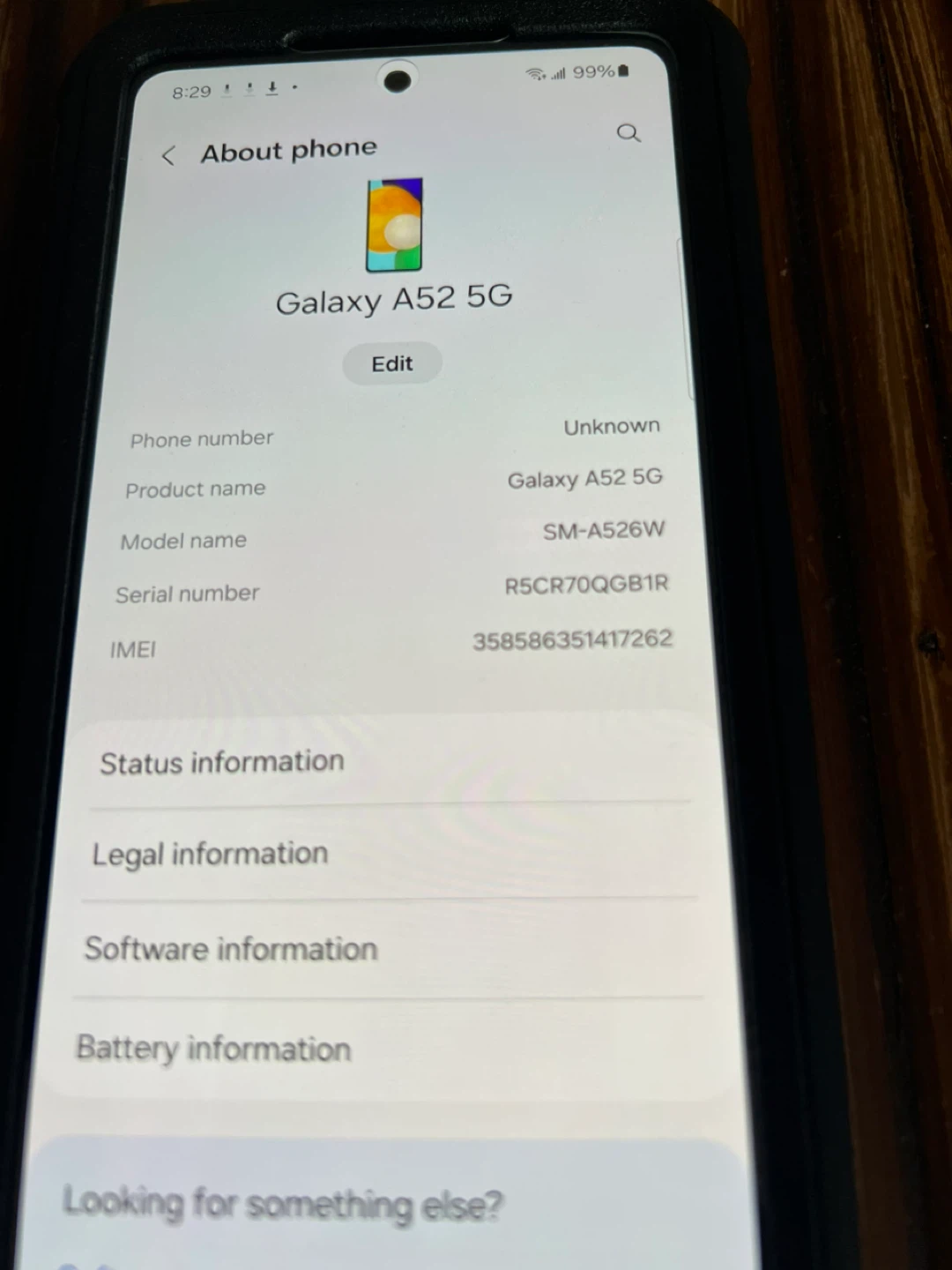 Samsung Galaxy A52 5G with Charger